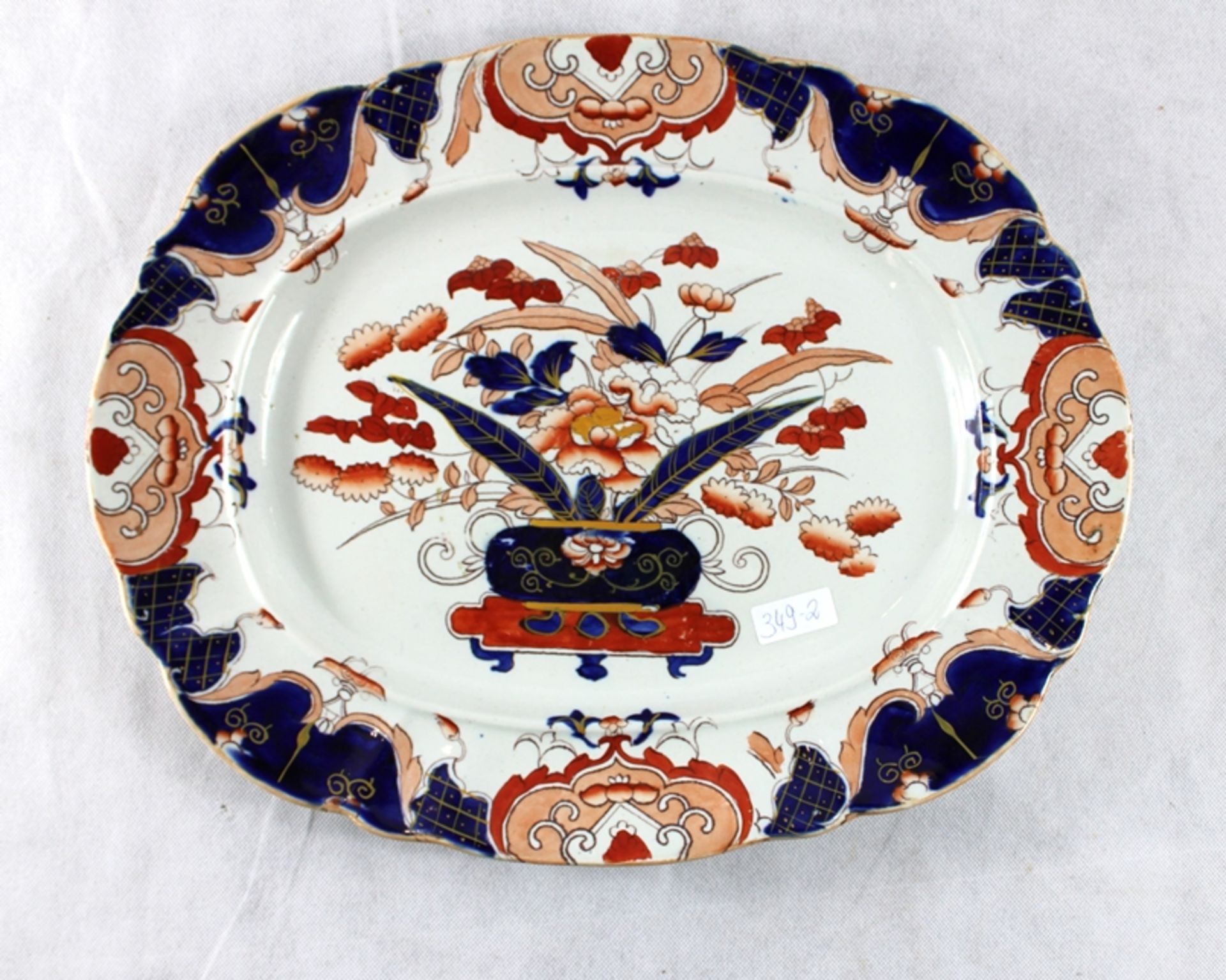 Masons Patent Ironstone China Prunkteller ca. 44,5 x 35 cm