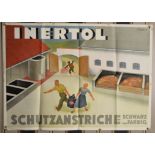 Plakat Inertol Schutzanstriche Entwurf Eugen Maria Cordier München 30/40 Jahre, ca. 83 x 60 cm, Kni