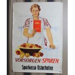 Plakat "Vorsorgen - Sparen" Sparkasse Osterhofen 1. H. 20 Jh., Grafik Entwurf A. Drescher, ca. 83,5