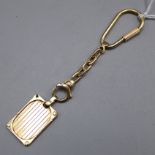 Schlüsselanhänger Medaillon 585 Gold, Länge ca. 11,5 cm, Fotomedaillon ca. 2,8 x 1,9 cm Monogramm r