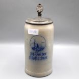 St. Veiter Klosterbier Bierkrug 1L mit Zinndeckel