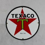 Texaco Blechschild Emailleschild Ø ca. 30 cm