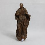 Holzfigur Maria Immaculata feine Schnitzerei 19 Jh., beschädigt, ca. 21 cm