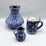 Gmundner Keramik Dirndl blau Konvolut 3-teilig