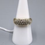 Diamantring 585 Gold, m. vielen kleinen Diamanten besetzt, Ring Ø ca. 17 mm, 5,4 g