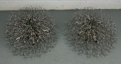 A PAIR OF TWIG DESIGN 'HOLLYWOOD' CEILING LIGHTS BY BRAND VAN EGMOND (2) 60cm diameter 20cm height /