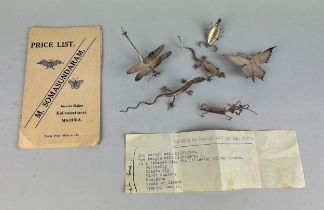 A COLLECTION OF 1920'S SILVER INSECTS FROM MADURA, INDONESIA BY M. SOMASUNDARAM (6)