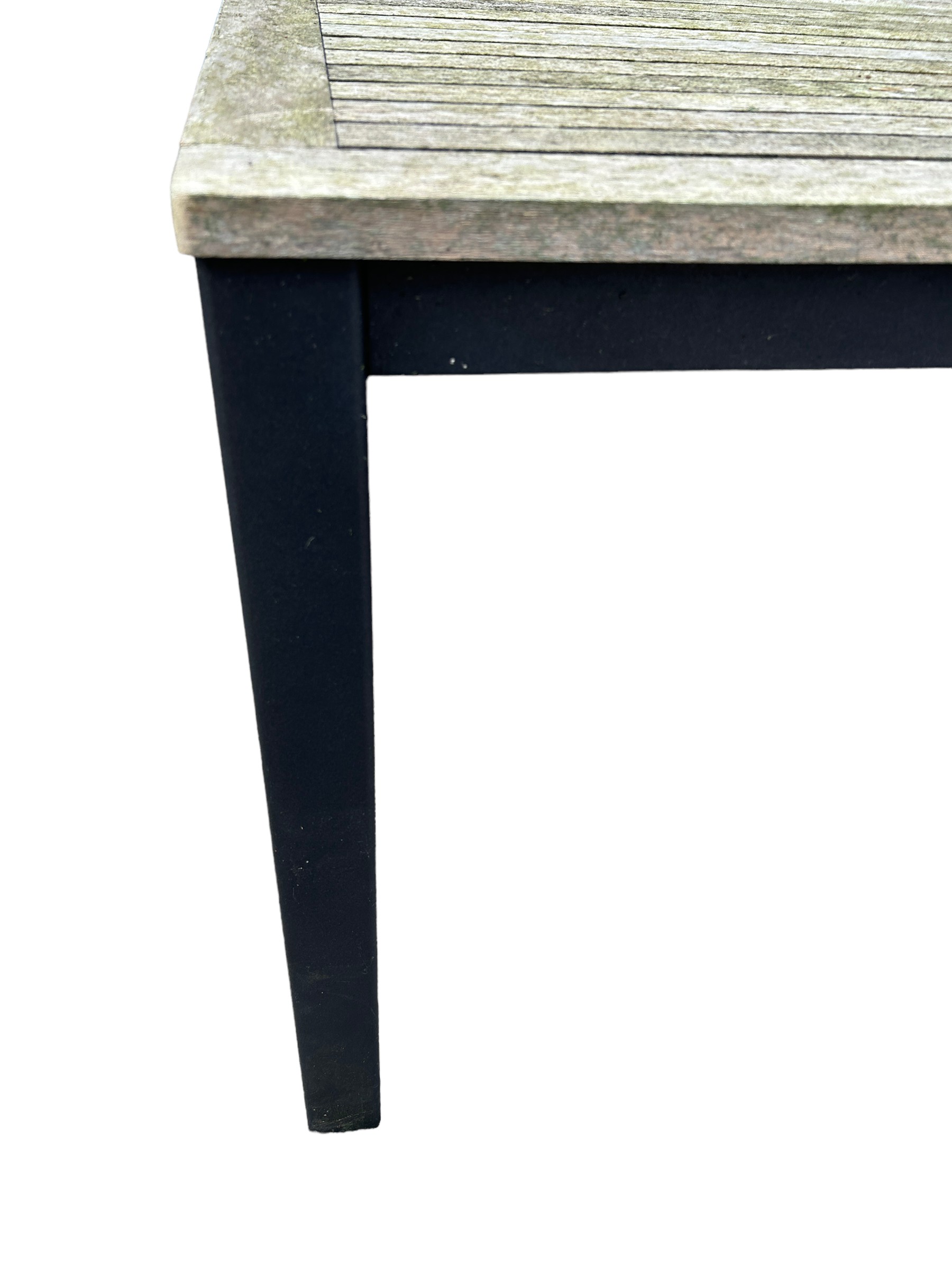 A TEAK AND ALUMINIUM GARDEN TABLE BY BARLOW TYRIE, 200cm x 90cm x 75cm - Image 3 of 3