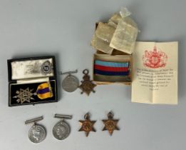 A COLLECTION OF MEDALS, To include a silver Masonic example, boxed. Also a 114 Mahrattas silver