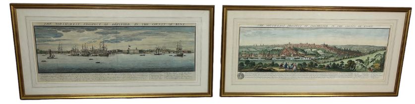 A PAIR OF 19TH CENTURY ENGRAVINGS OF DEPTFORD IN KENT AND COLCHESTER IN ESSEX, By Sam and