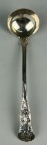 A VICTORIAN SILVER LADLE MARKED FOR SAMUEL HAYNE AND DUDLEY CATER, 36gms