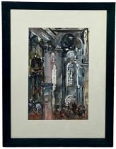 ELIZABETH STRATH (BRITISH) WATERCOLOUR ON PAPER 'CHRISTCHURCH SPITALFIELDS INTERIOR', Exhibited at