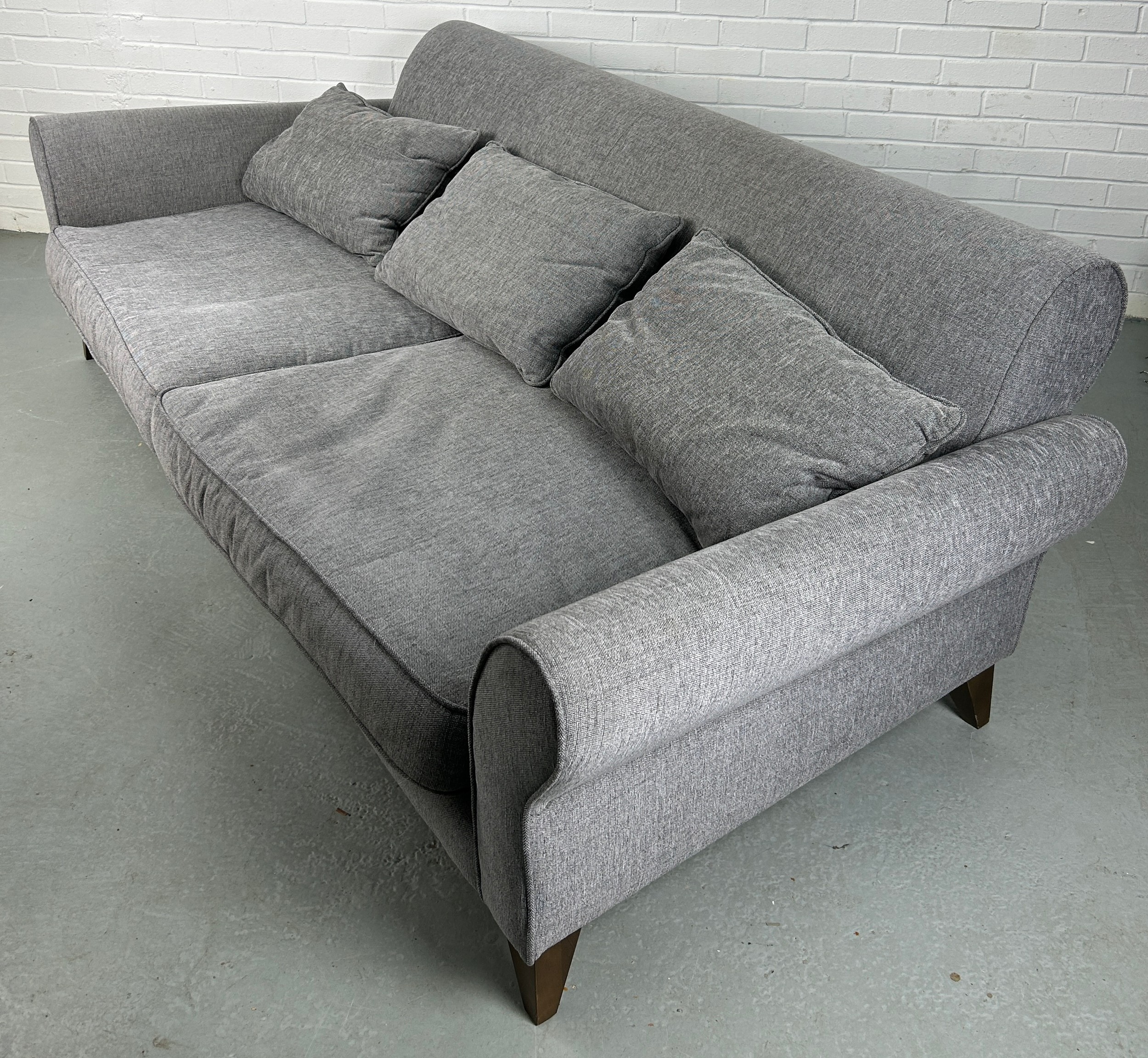 A 'CONTENT' BY CONRAN GREY UPHOLSTERED TWO SEATER SOFA, 246cm x 117cm x 77cm - Image 3 of 8