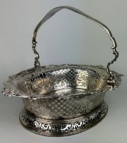 A GEORGE II SILVER CAKE BASKET, Marked for John Hugh Le Sage, London 1742. 36cm x 30cm Weight: 2038g