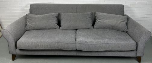A 'CONTENT' BY CONRAN GREY UPHOLSTERED TWO SEATER SOFA, 246cm x 117cm x 77cm