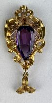 A VICTORIAN AMETHYST AND 18CT GOLD PENDANT, Weight: 3.48gms