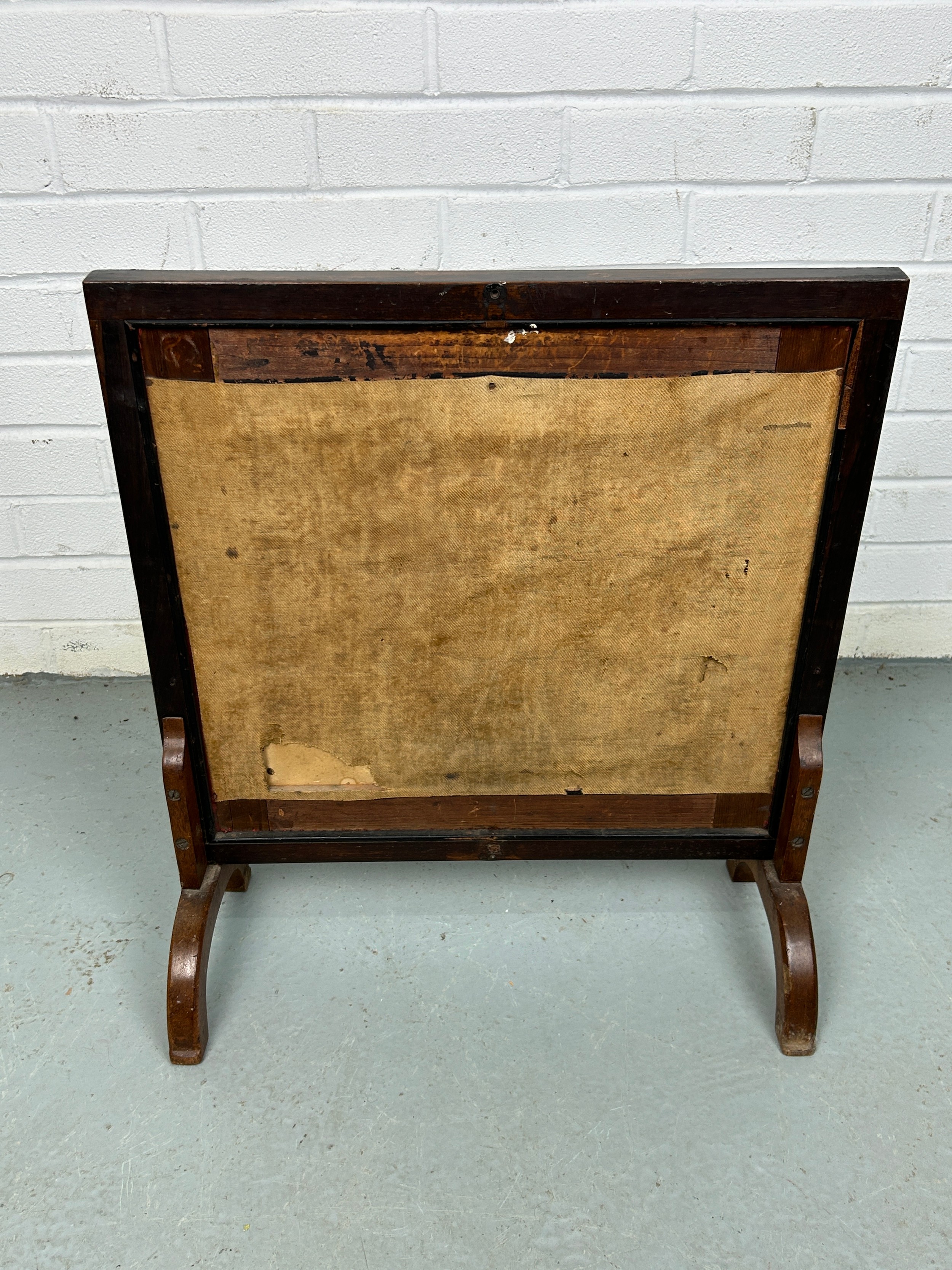 A 19TH CENTURY FIRE SCREEN WITH NEEDLEPOINT DEPICTION OF A YOUNG GENTLEMAN WEARING A TURBAN WITH A - Image 3 of 3