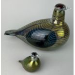 OIVA TOIKKA (FINNISH 1931-2019) : TWO GLASS BIRDS, Signed to base.