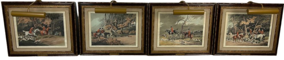 AFTER HENRY THOMAS ALKEN (1785-1851) A SET OF FOUR FOX HUNTING AQUATINT'S BY CLARK AND DUBOURG (4)
