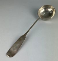 A LARGE GEORGIAN SILVER LADLE, 100gms