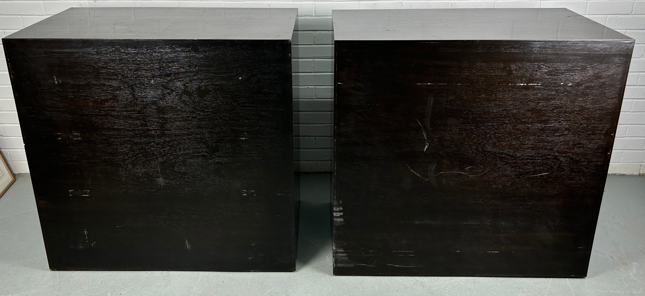 A PAIR OF HARVEY NICHOLS EBONISED CHEST OF DRAWERS, 102cm x 99cm x 55cm each - Image 4 of 4