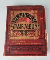 AN ANTIQUE WORLD STAMP COLLECTION IN THE LINCOLN STAMP ALBUM, To include Australia swan,