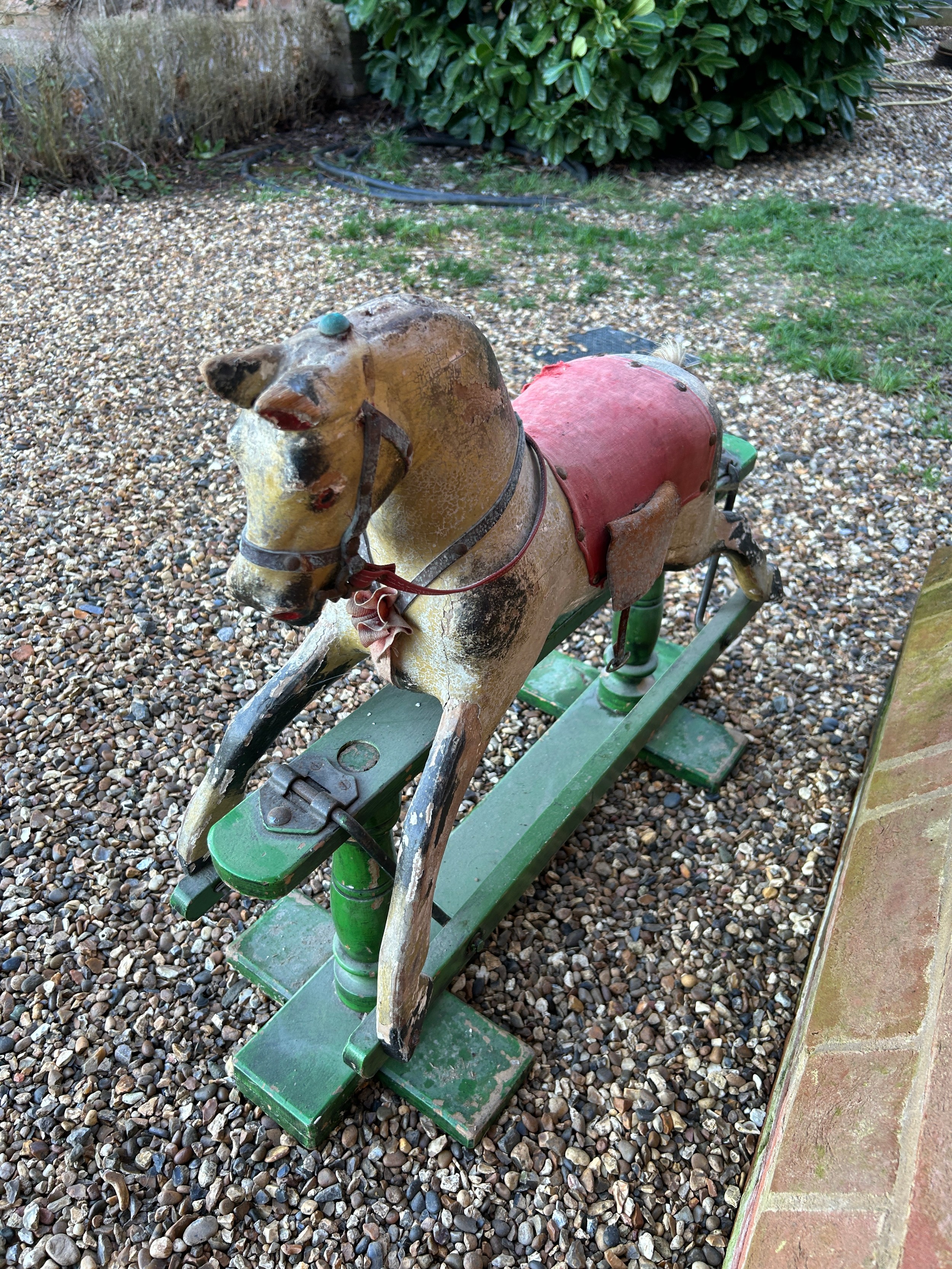 A VINTAGE ROCKING HORSE OF SMALL PROPORTIONS, 76cnm x 70cm x 30cm - Image 4 of 4