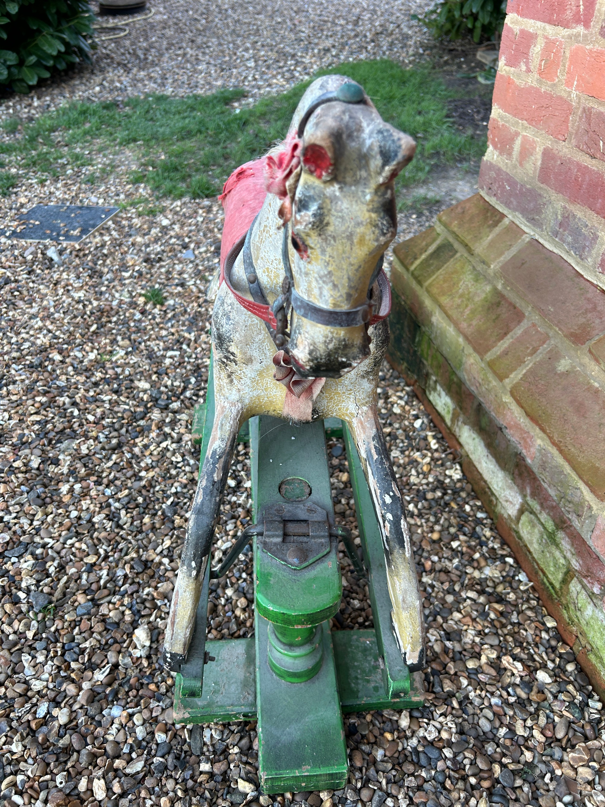 A VINTAGE ROCKING HORSE OF SMALL PROPORTIONS, 76cnm x 70cm x 30cm - Image 3 of 4