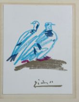 AFTER PABLO PICASSO: 'DEUX OISEAUX' PRINT, Optional mount and glazed frame (print removed for