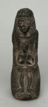 AN EGYPTIAN STATUETTE OF ISIS AND HORUS, Possibly ancient. Broken in half (very clean break) and