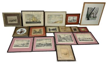 A LARGE COLLECTION OF PRINTS AND TWO WATERCOLOURS,