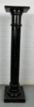 A PAINTED BLACK PEDESTAL STAND, 107cm H