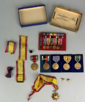 A COLLECTION OF AMERICAN WORLD WAR II D-DAY NAVAL OFFICERS MEDALS BELONGING TO VIVIAN WHITEWRIGHT