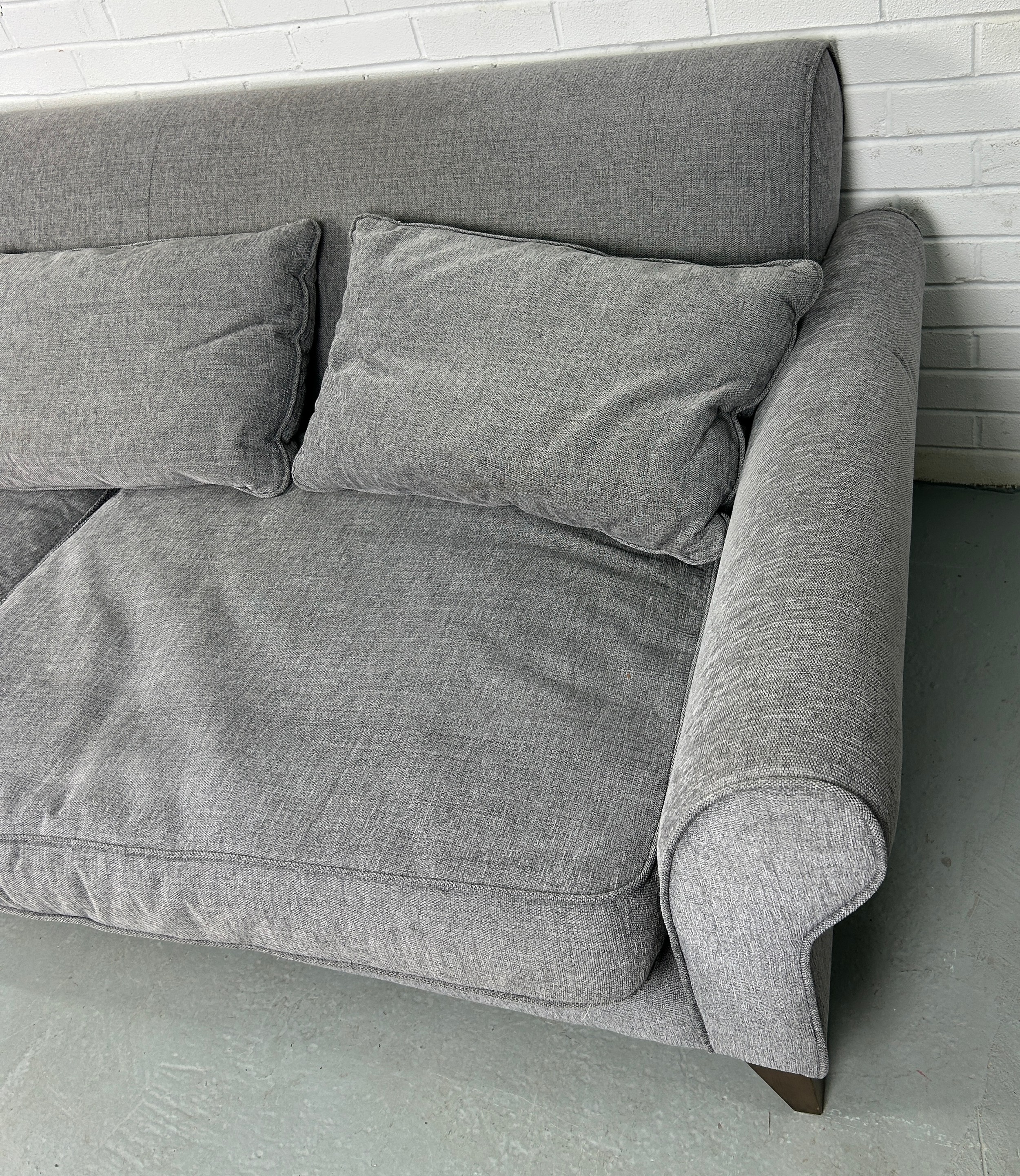 A 'CONTENT' BY CONRAN GREY UPHOLSTERED TWO SEATER SOFA, 246cm x 117cm x 77cm - Image 2 of 8
