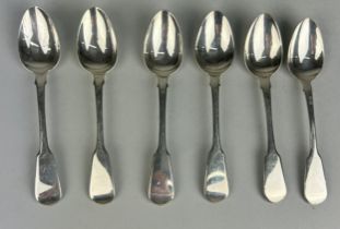 A SET OF SIX SILVER GEORGE IV TEASPOONS, Marked for William Seaman. Total weight: 132gms