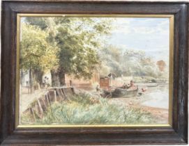 JOHN VARLEY JUNIOR (1850-1933) A WATERCOLOUR PAINTING ON PAPER OF CHISWICK MALL, STRAND ON THE