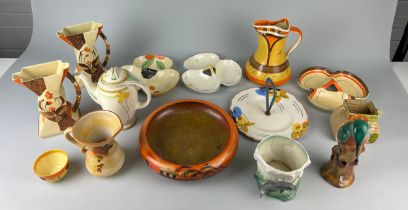 A COLLECTION OF ART DECO CERAMICS, To include Myott jugs, Trent, Sylvac, Balmoral and more.