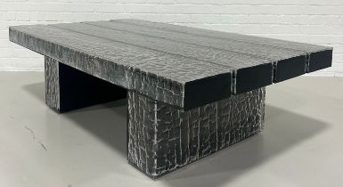 TIMOTHY OULTON: A 'GLACIER' COFFEE TABLE IN SIMULATED BURNT WOOD,