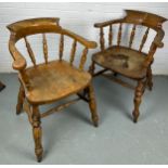 A PAIR OF SMOKERS ARMCHAIRS, 80cm x 61cm x 60cm
