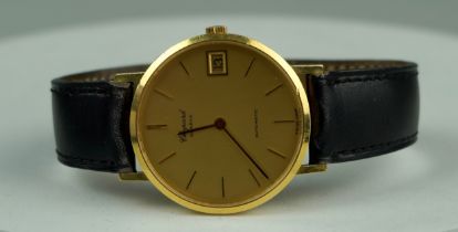 AN 18CT GOLD CHOPARD GENTLEMAN'S WRISTWATCH, Weight with strap: 39gms