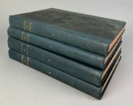 FLORA AND SYLVA BY ROBINSON WILLIAM FOUR VOLUMES IN GREEN LEATHER BINDINGS (4),