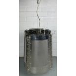 A CORSET CEILING LIGHT BY BRAND VAN EGMOND, Height 49cm x 42cm diameter Total drop: 89cm
