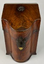 A GEORGE III MAHOGANY KNIFE BOX, 34cm x 22cm x 20cm The lid rising to reveal a fitted interior