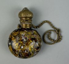 ATTRIBUTED TO PIETRO BIGAGLIA: A GOLD COLOURED STONE WITH STARS BRASS SNUFF BOTTLE,