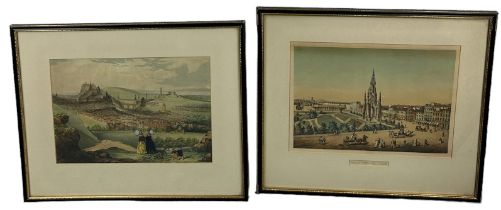 TWO ANTIQUE PRINTS OF EDINBURGH, Framed and glazed. 35cm x 24cm