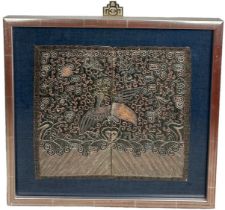 A CHINESE MANDARIN SQUARE CIRCA 1830-50, CIVIL AUTHORITY, 4TH RANK GOOSE. Provenance: Linda