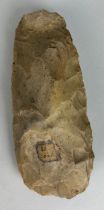 A FRENCH NEOLITHIC FLAKED AXE, From an old private collection, with labels. 16cm x 6cm