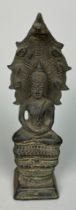 A CAMBODIAN BRONZE FIGURE, 21cm x 6cm