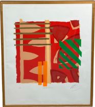 A LARGE AND DECORATIVE SIGNED LITHOGRAPH ENTITLED 'SANTA CRUZ', Numbered edition in pencil 5/50