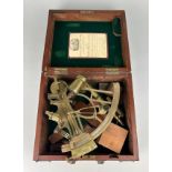 A BOXED SEXTANT BY THE HAYES BROTHERS, CARDIFF AND PORT TALBOT, With label inside for the National